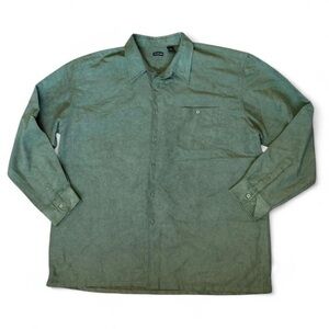 Men’s XXL Northcrest Sage Green Sueded Button-Down Shirt